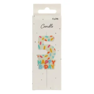 Κεράκι Γενεθλίων Cozy Sprinkles Αριθμός 5 Πολύχρωμο