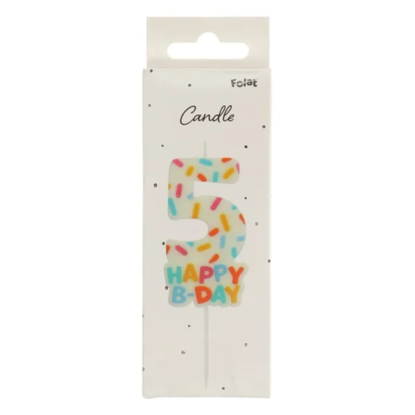Κεράκι Γενεθλίων Cozy Sprinkles Αριθμός 5 Πολύχρωμο