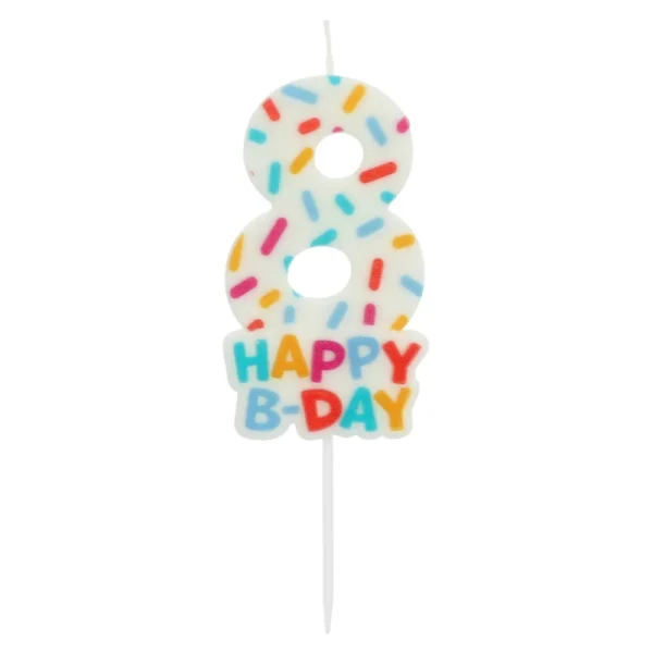 Κεράκι Γενεθλίων Cozy Sprinkles Αριθμός 8 Πολύχρωμο