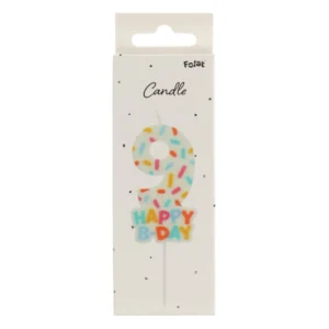 Κεράκι Γενεθλίων Cozy Sprinkles Αριθμός 9 Πολύχρωμο