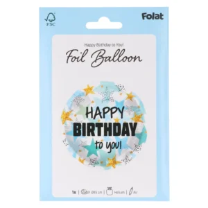 Μπαλόνι Birthday Stars Blue 45εκ