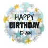 Μπαλόνι Birthday Stars Blue 45εκ