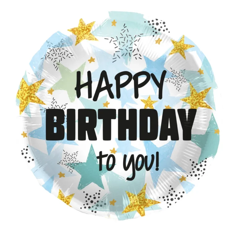 Μπαλόνι Birthday Stars Blue 45εκ