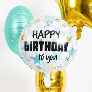 Μπαλόνι Birthday Stars Blue 45εκ