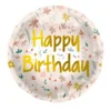 Μπαλόνι Foil Happy Birthday Cute Flowers Pink 45εκ | Ροζ Μπαλόνι για Γενέθλια με Λουλουδάκια