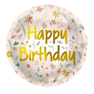 Μπαλόνι Happy Birthday Cute Flowers Pink 45εκ