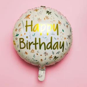 Μπαλόνι Happy Birthday Cute Flowers Pink 45εκ
