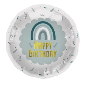 Μπαλόνι Happy Birthday Rainbow Blue 45εκ