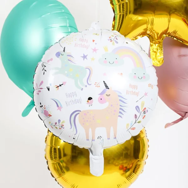 Μπαλόνι Happy Birthday Unicorns & Rainbows 45εκ