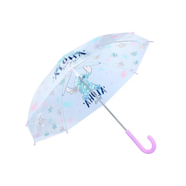 Παιδική ομπρέλα Stitch Rainy Days με ροζ λεπτομέρειες
