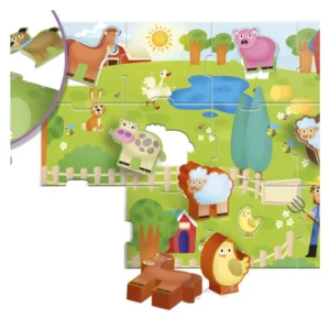 Παζλ Φάρμα με 3D Ζωάκια Lisciani