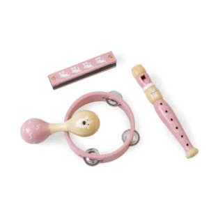 Magni Σετ Μουσικών Οργάνων Ροζ με Ντέφι, Μαράκες, Φυσαρμόνικα και Φλογέρα