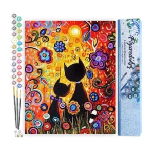 Figured’Art Cartoon Cats painting by numbers 40x50