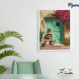 Figured’Art Green Door painting by numbers 40x50