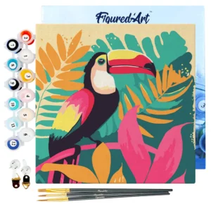 Figured’Art Tropical Toucan painting by numbers 20x20