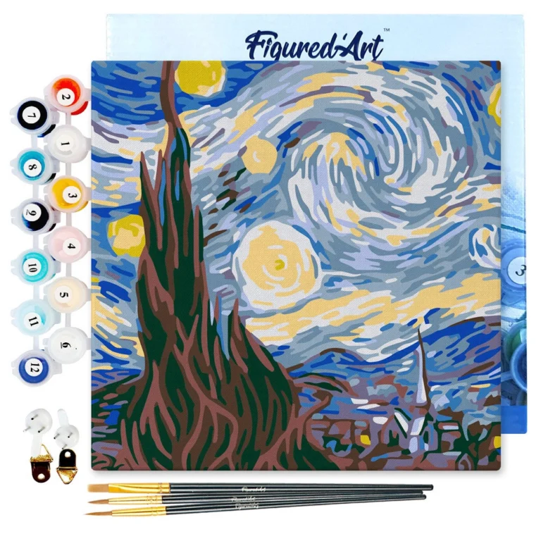 Figured’Art Van Gogh Starry Night painting by numbers 20x20