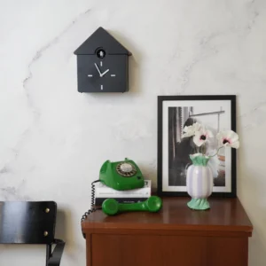 HOUSEVITAMIN Ρολόι Τοίχου Cuckoo Black 24x27x9cm