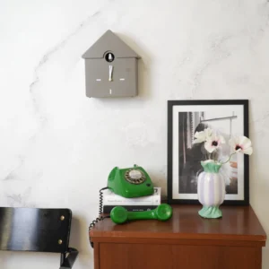 HOUSEVITAMIN Ρολόι Τοίχου Cuckoo Taupe 24x27x9cm