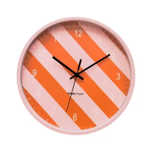 HOUSEVITAMIN Ρολόι Τοίχου Striped Pattern – Orange/Pink
