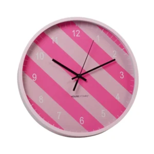 HOUSEVITAMIN Ρολόι Τοίχου Striped Pattern – Pink