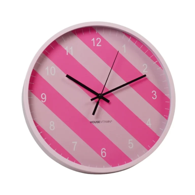 HOUSEVITAMIN Ρολόι Τοίχου Striped Pattern – Pink