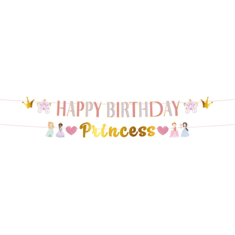 Happy Birthday Princess garland pink gold