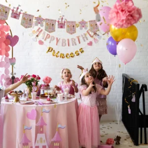 Γιρλάντα Happy Birthday Princess με χρυσές λεπτομέρειες