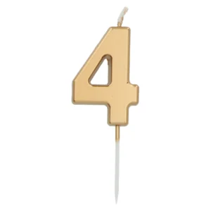 Κεράκι Τούρτας Νο 4 Gold – 5 εκ