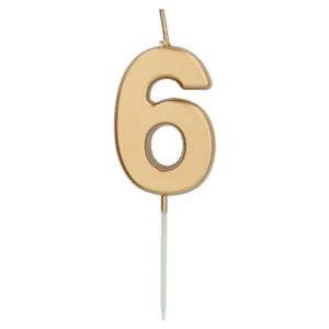 Κεράκι Τούρτας Νο 6 Gold – 5 εκ