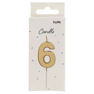 Κεράκι Τούρτας Νο 6 Gold – 5 εκ