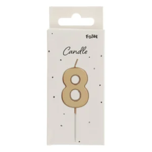 Κεράκι Τούρτας Νο 8 Gold – 5 εκ