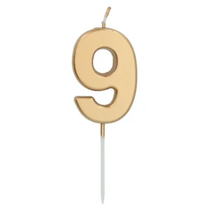 Κεράκι Τούρτας Νο 9 Gold – 5 εκ