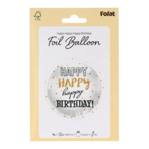 Happy Birthday Gold Dots foil balloon 45cm