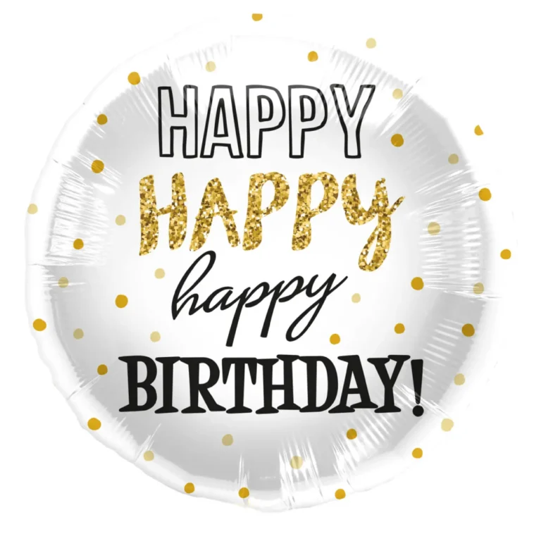 Happy Birthday Gold Dots foil balloon 45cm