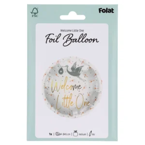 Welcome Little One white gold foil balloon 45cm