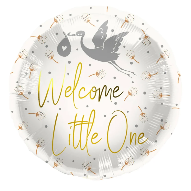 Welcome Little One white gold foil balloon 45cm