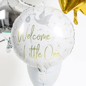 Welcome Little One white gold foil balloon 45cm