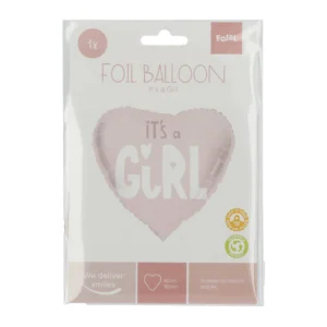 It’s a Girl pink heart foil balloon 45cm