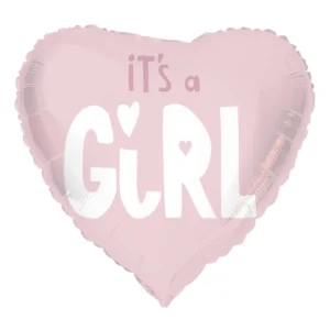It’s a Girl pink heart foil balloon 45cm