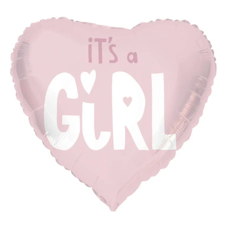 It’s a Girl pink heart foil balloon 45cm
