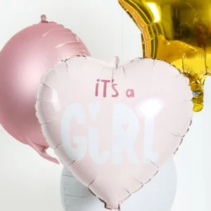 It’s a Girl pink heart foil balloon 45cm
