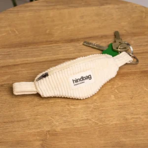 Hindbag Côme Beige corduroy keychain pouch