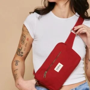 Hindbag Harry Off-White Terracotta τσαντάκι μέσης με διπλές τσέπες