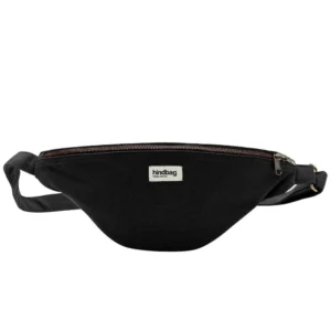Μεγάλο banana bag Hindbag Sasha από οργανικό βαμβάκι σε μαύρο χρώμα