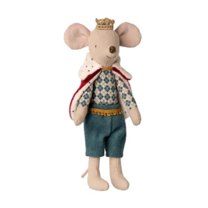 Maileg King Mouse Dad with cape and crown