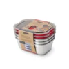 Black + Blum Ανοξείδωτο Microwaveable Lunch Box 600ml Σετ 3 Τεμαχίων