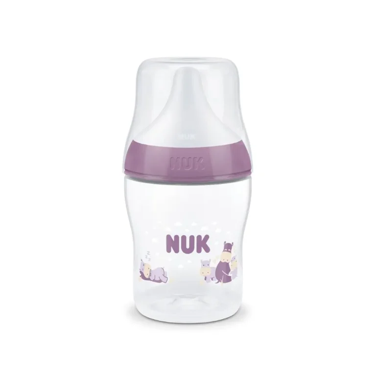 NUK Perfect Match Μπιμπερό Πλαστικό 150ml με Θηλή Σιλικόνης & Temperature Control Hippo 0m+