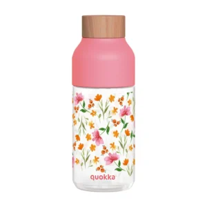 Quokka Παγούρι Tritan Ice Pink Flowers 570ml Διπλού Ανοίγματος