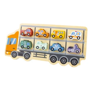Ulysse Couleurs d’Enfance wooden car carrier truck puzzle