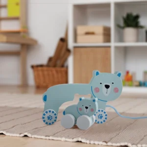 Ulysse Couleurs d’Enfance wooden pull toy Mom Bear
